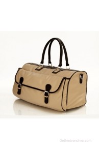 Mboss Multi Use Faux leather Unisex Cream Small Travel Bag - Medium(Cream)